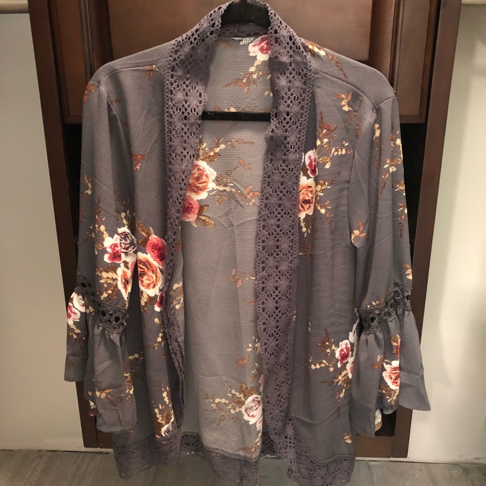 Floral lace cardigan